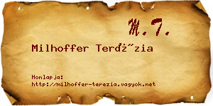 Milhoffer Terézia névjegykártya