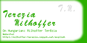 terezia milhoffer business card